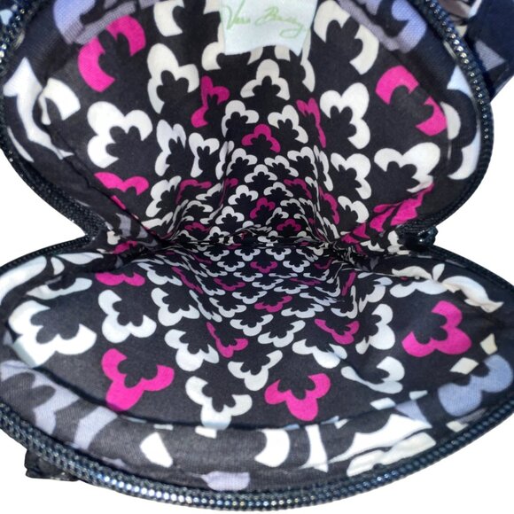 Vera Bradley Women’s Black & Pink Quilted Floral Patterned Crossbody Bag Sz S - Picture 11 of 13